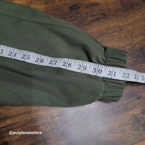 Vtg Gallery Hooded Duster Parka Jacket L Removable Hood Olive Classic 90's - Picture 14 of 16